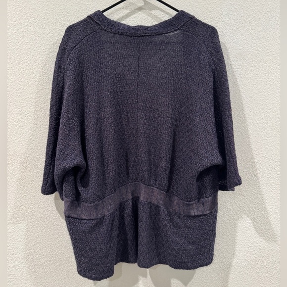 Classiques Entier Silk Wool Linen Blend Purple Knit Open Front Cardigan Size XL - Picture 7 of 14